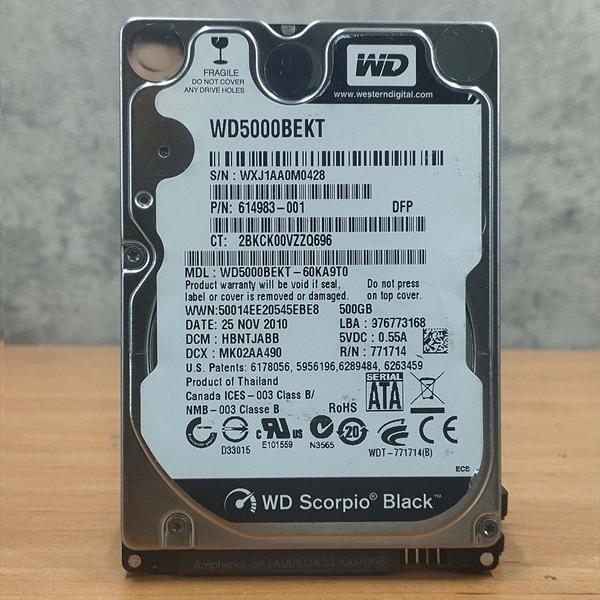 هارد لپ تاپ برند وسترن HDD LAPTOP WESTERN 500GB - استوک (سلامت 95 به بالا)