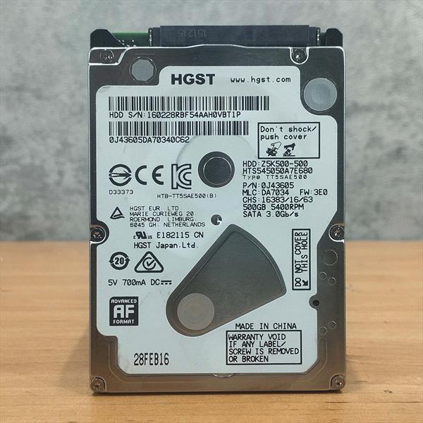 هارد لپ تاپ برند هیتاچی HDD LAPTOP HITACHI 500GB  -  استوک (سلامت 95 به بالا )